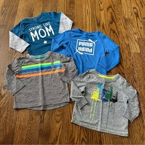 Toddler boy long sleeve tshirt bundle - blue and grey - size 18M